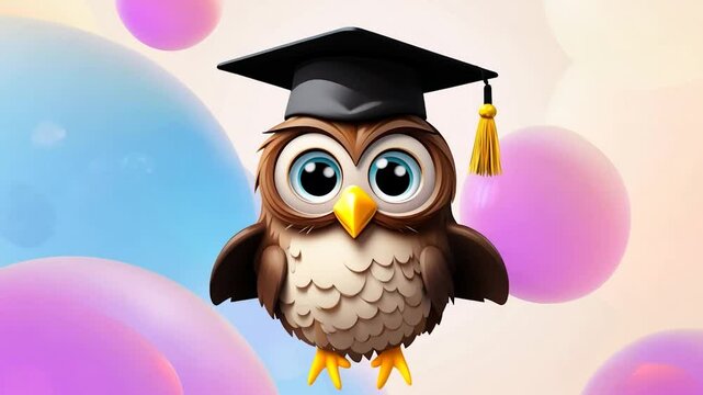 Adorable Graduate Owl: Symbol of Wisdom and Education