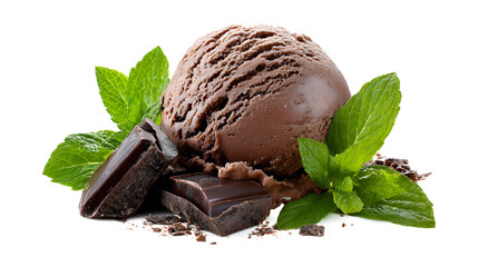 dark chocolate ice cream mint leaves chunks