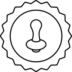 stamp approval icon line art vector illustration on transparent background