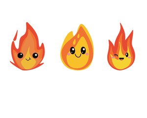 Vector Art, Cute Fire Cartoon Character
