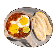 Shakshouka with bread on a Transparent PNG Background