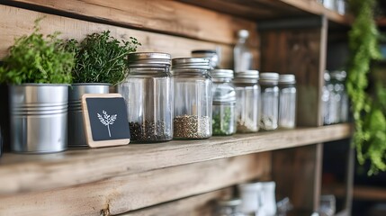 Herb storage organization ideas for modern kitchens rustic style glass jars home decor