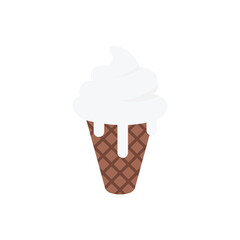Ice Cream flat icon with white background vector stock illustration