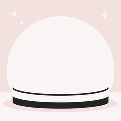 Minimalist Snow Globe Illustration with a Pale Pink Background and Black Base Perfect for Holiday Greetings Winter Promotions or Cute Design Projects