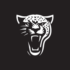 Black and White Jaguar Vector Illustration – Minimalist Wild Cat Silhouette Art