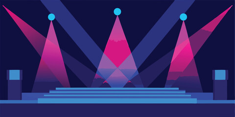 Illuminated performance stage in bangladesh vibrant banner design