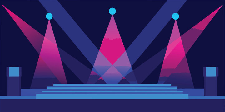 Illuminated performance stage in bangladesh vibrant banner design