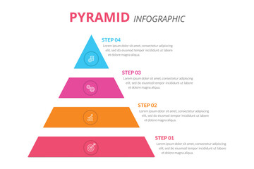 pyramid infographic design, layout for business presentation, ideal for strategy, planning, and data visualization