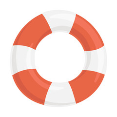 Ring Buoy Sign Emoji Icon Illustration. Rescue Vector Symbol Emoticon Design Clip Art Sign Comic Style.