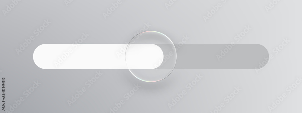Aufkleber Liquid glass effect slider switch for web ui interface. Glassmorphism design element for modern graphic presentation. Vector graphics.
