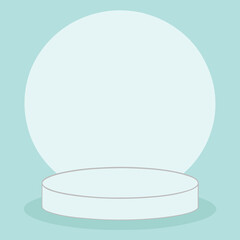 Simple Minimalist Product Display Platform with Circle Backdrop in Pastel Blue Ideal for Mockups and Graphic Design Projects