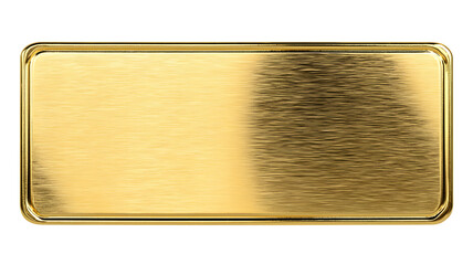 Elegant gold plaque illustration on white background featuring a gleaming rectangular shape ideal for luxury branding and design projects