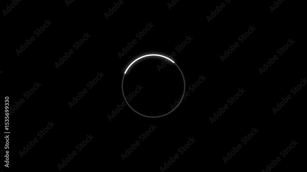Fototapete animated progress circle on black background illustrating loading or processing status. circle progr
