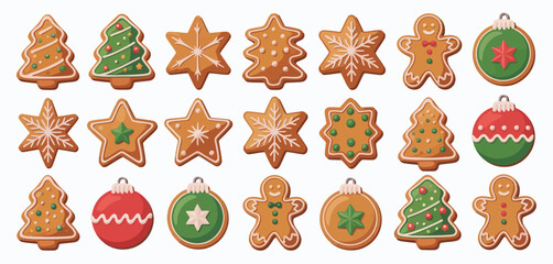 Christmas gingerbread cookies collection