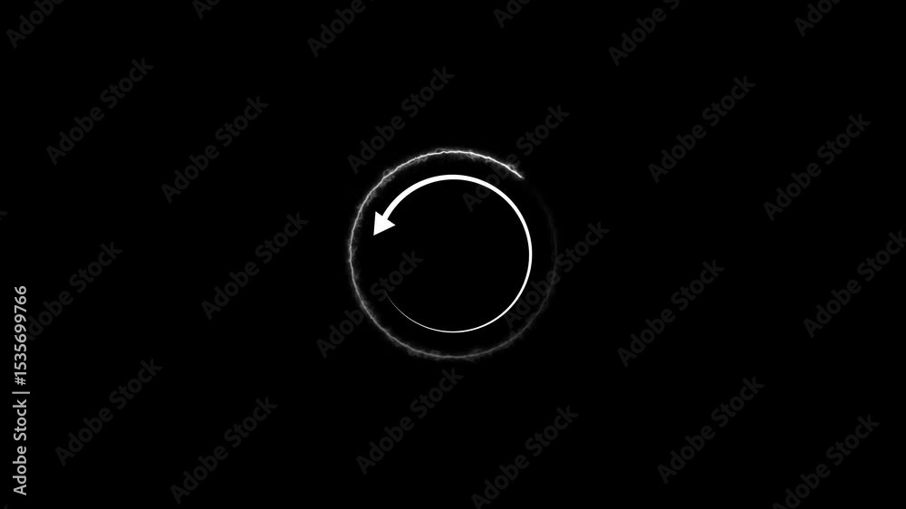 Fototapete glowing retry icon with circular motion showing try again, refresh, connecting, and loading status. 