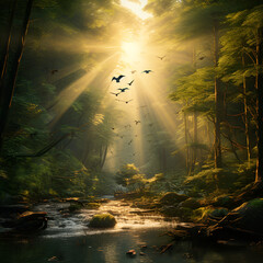 forest in the morning