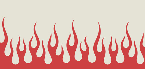 Red flame border design element for graphic design