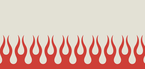 Red flame border seamless pattern design