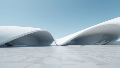 Modern architectural design white structure exterior