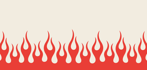 Red flame border seamless pattern design