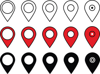 Maps pin collection. Location map icon. Navigate symbol