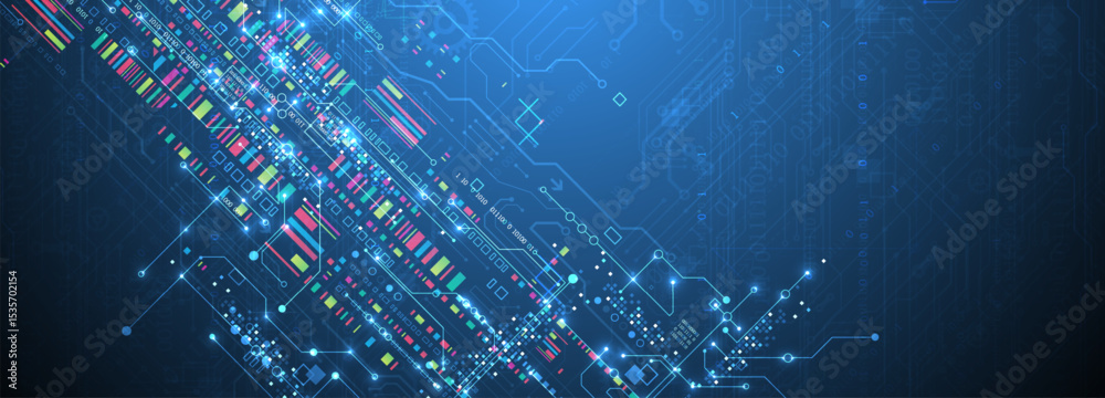 Aufkleber abstract technology concept. circuit board color background. vector illustration