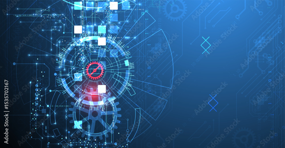 Poster Abstract background. Scientific and technological concept with the use of technical elements formed in the shape of a circle. Vector