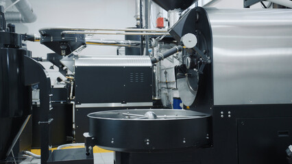 Industrial coffee roasting machine processing