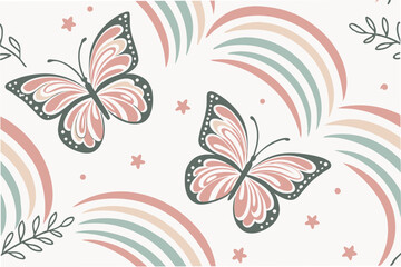floral background with butterflies