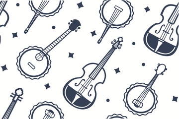 musical instruments seamless pattern