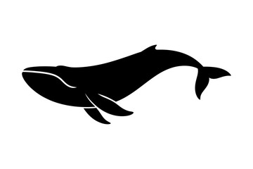 Whale ocean animal sea life silhouette vector art © Apon