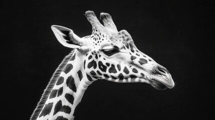 A giraffe in its elderly years, with wrinkles forming around its eyes, exudes pride and dignity