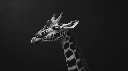 This dignified and proud giraffe, now in its elderly years, has developed wrinkles around its eyes over time