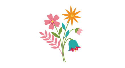 Naklejka premium A Colorful Bouquet of Flowers Depicting an Abstract Representation of Nature and Art