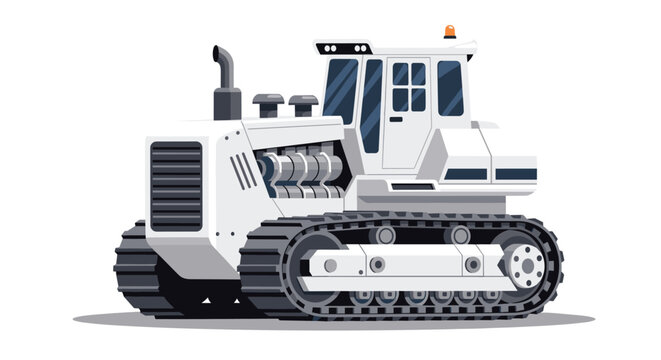 The Powerful White Bulldozer a Vehicle for Construction and Landscape Transformation Purposes
