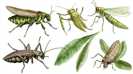 Common lawn pests found in Florida are illustrated along with their names