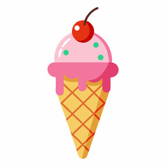 ice cream cone cherry