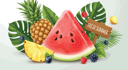Summer Fruits Abundance A Refreshing Blend of Nature's Sweetness and Tropical Delight