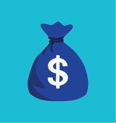 Money bag with a Dollar sign. Economy, finance, wealth, investment, savings, profit, income, sterling