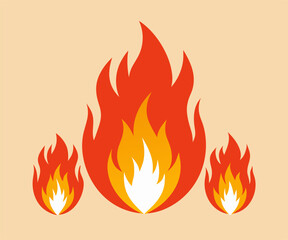 Stylized Fire Flames Graphic Design Element