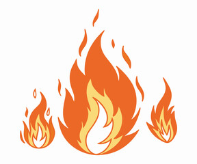 Cartoon Fire Flames Illustration Graphic Design