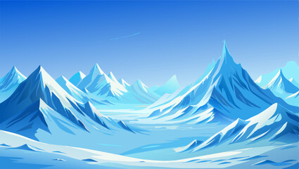 Fototapeta premium Stunning Blue Mountain Range Landscape Illustration