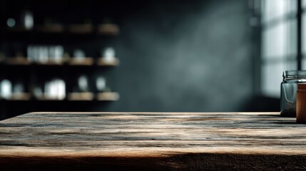 Empty wooden table display