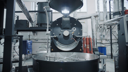 Industrial coffee roasting machine processing