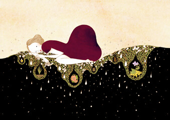 Woman dreaming of nature