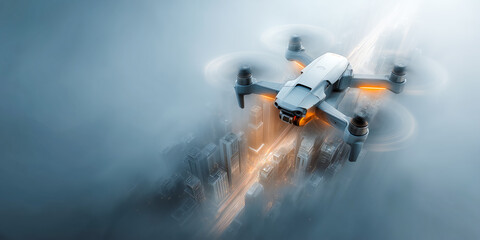 Dynamic Drone Fleet Mapping Autonomous Delivery Routes Over Urban Skylines Highlighting Innovative Logistics Solutions