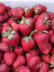 strawberries on market