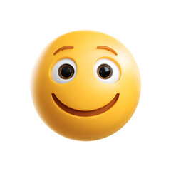 Fototapeta premium 3d rendered cheerful smiling emoji icon depicting positive emotions and happiness for social media and communication