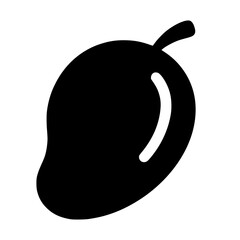 Mango glyph icon isolated on transparent background for tropical design
