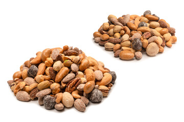 A group of almonds, pistachios, walnuts, macadamia, cashews.